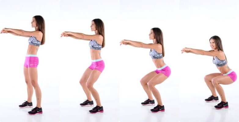 Agachamento para perder peso e fortalecer os músculos das pernas e nádegas